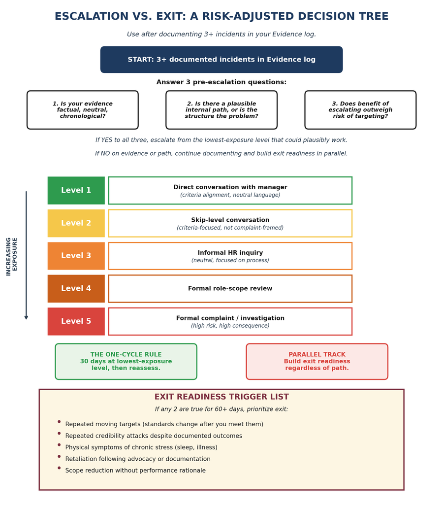 Escalation vs. Exit Decision Tree